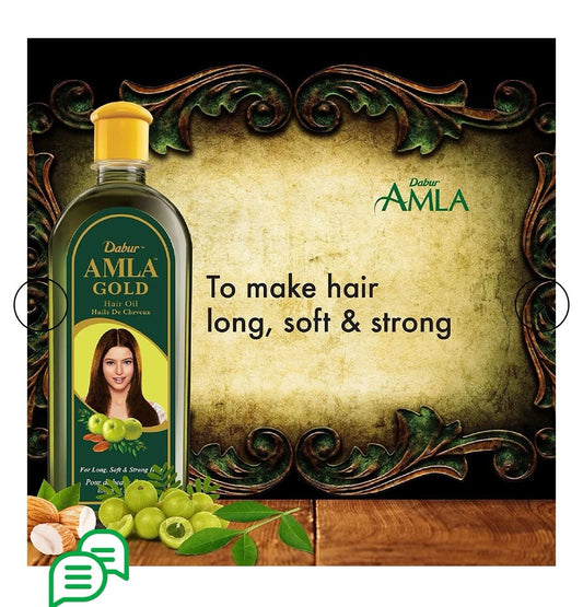 2x Dabur Amla Gold Hair Oil 300ml زيت دابر املا الذهبي Nourishing & Repairing