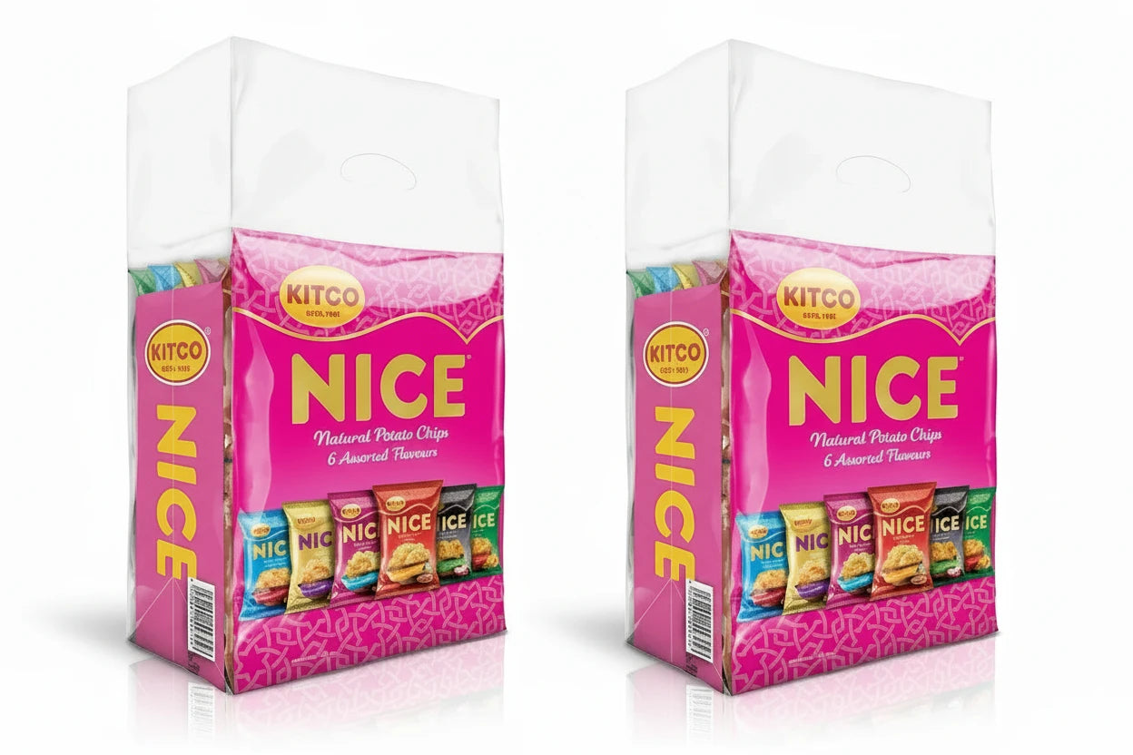 Kitco Nice Potato Chips – 6 Flavors | 2 Bags × 38 × 22g | Kuwaiti Snacks