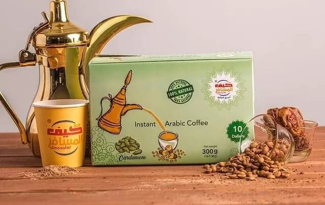 Kif Almosafer Instant Arabic Coffee – Saffron & Cardamom | Serves 10 Dallah Pots