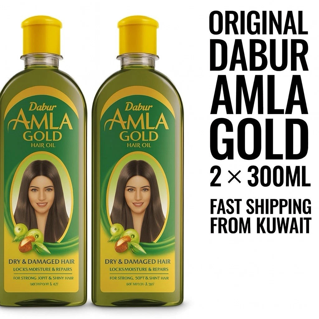 2x Dabur Amla Gold Hair Oil 300ml زيت دابر املا الذهبي Nourishing & Repairing